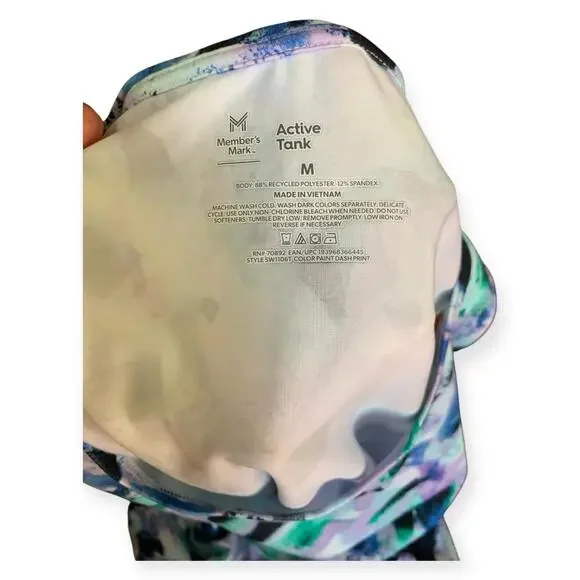 Member’s Mark Active Tank Top Women’s Medium Paint Dash Print Workout Shirt NWOT - Picture 6 of 7